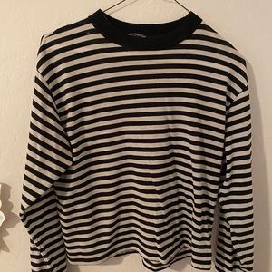 Brandy Melville black + white striped shirt